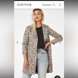 Justfab leopard print pea coat